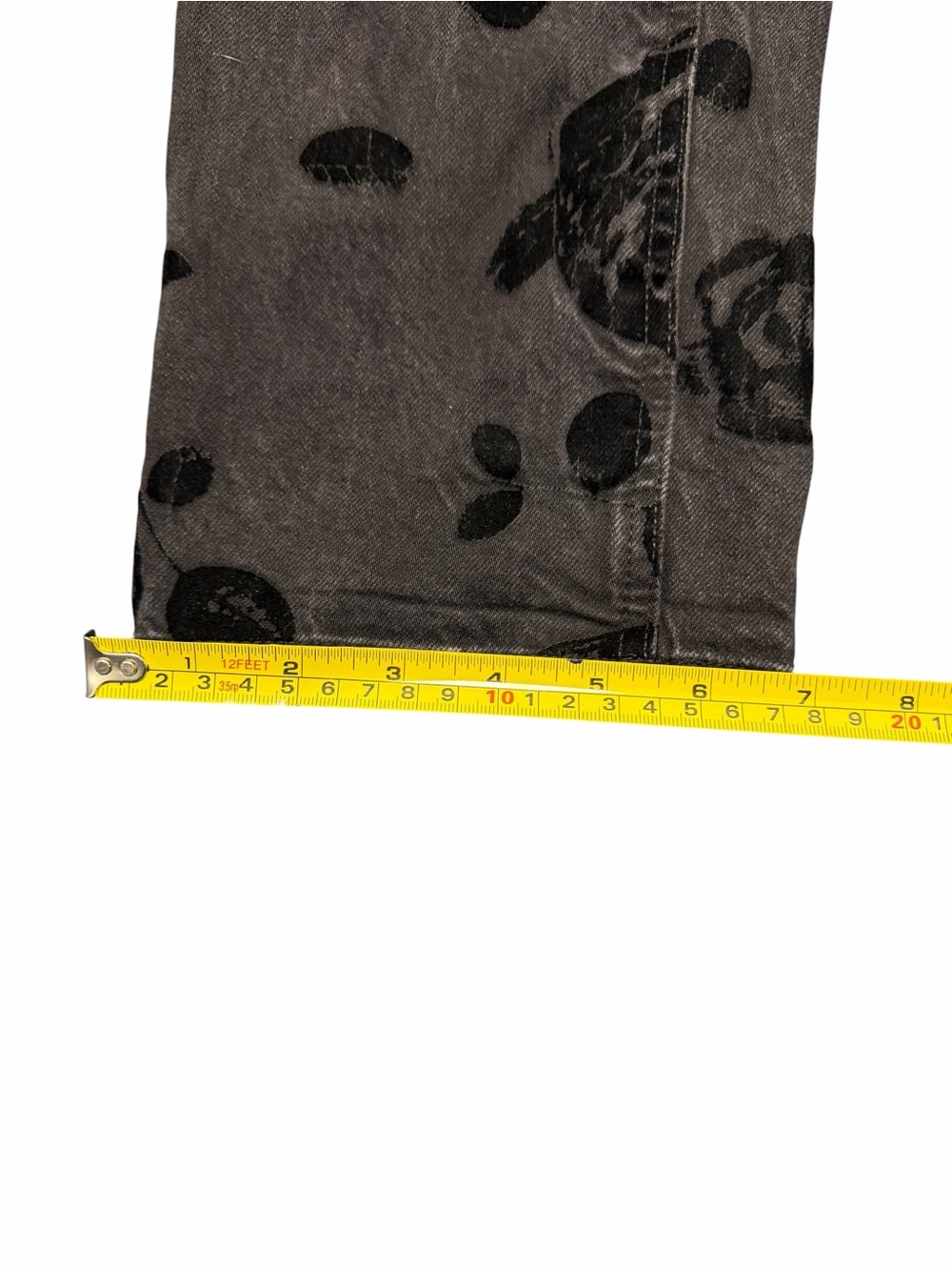 wild fable Black Flocked Floral Print Straight-Leg Jeans - Picture 7 of 7